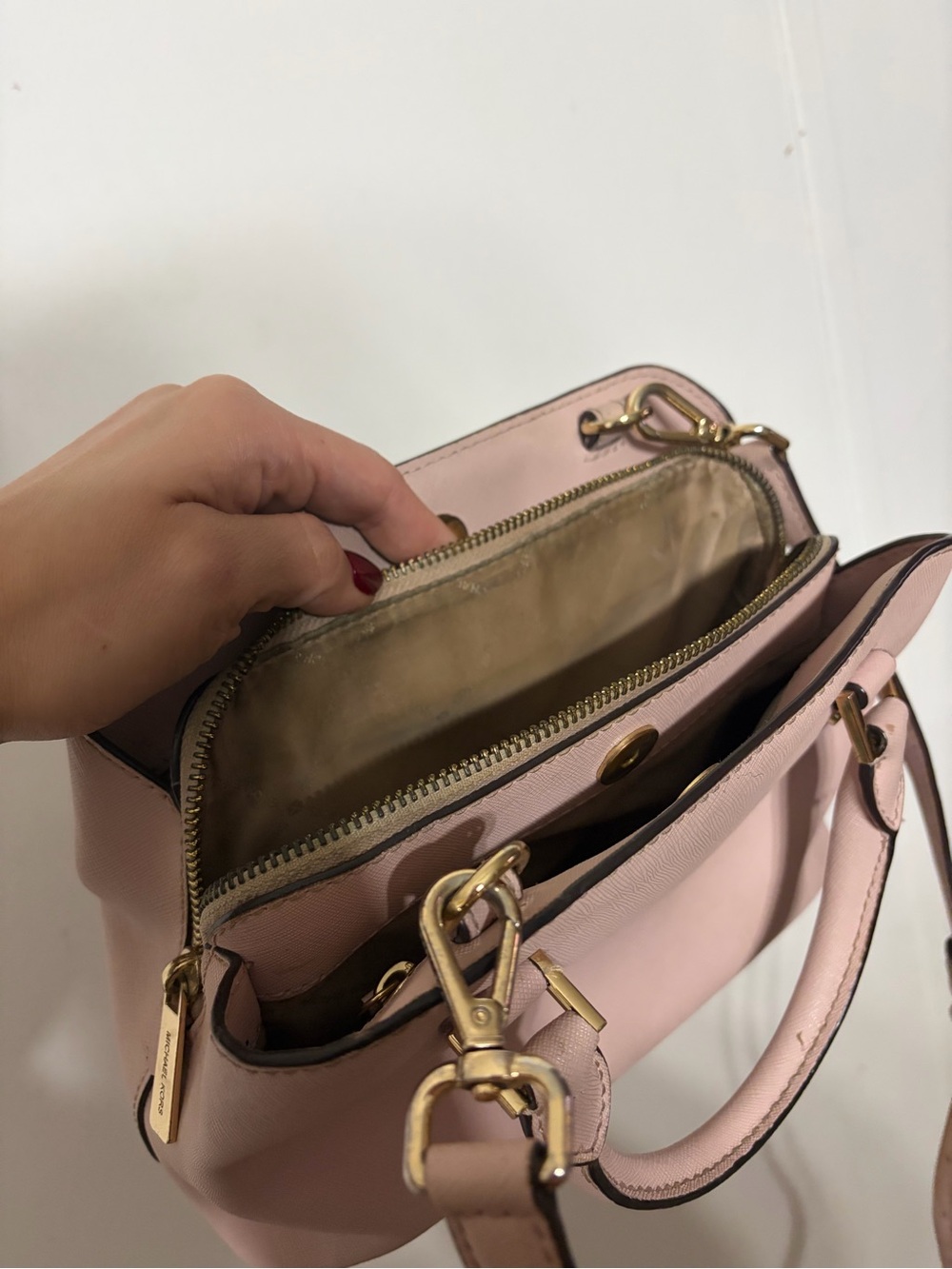 Michael Kors Blush Pink Saffiano Leather Crossbody Satchel - Picture 4 of 6